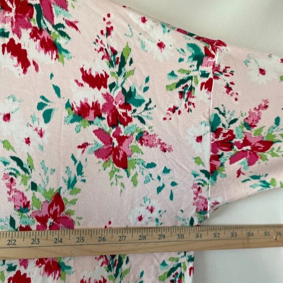 NWT Crown & Ivy Womens Baby Pink 3/4 Sleeve Floral Oversized Top Plus Size 4X - Picture 5 of 8